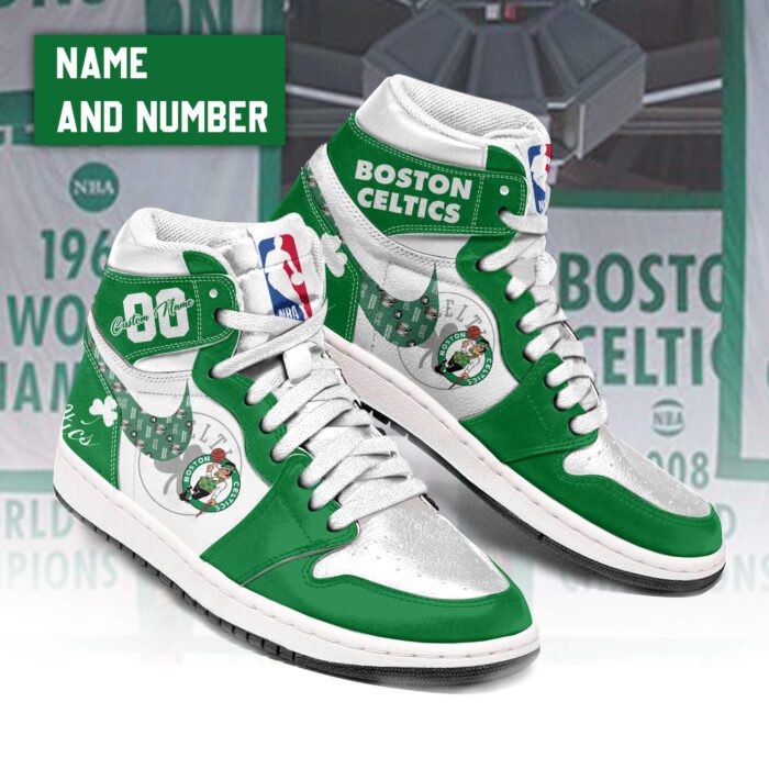 Boston Celtics 18-Time NBA Finals Champions Air Jordan 1 Sneakers For Fan BCC2011