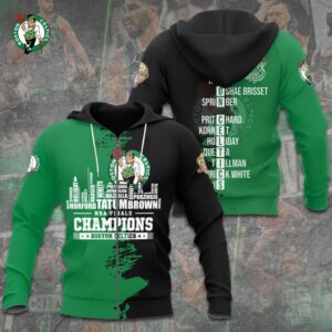 Boston Celtics Winner NBA 2024 Champion Final 3D Zip Hoodie GBC1101