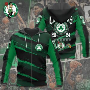 Boston Celtics Winner NBA 2024 Champion Final 3D Zip Hoodie GBC1102