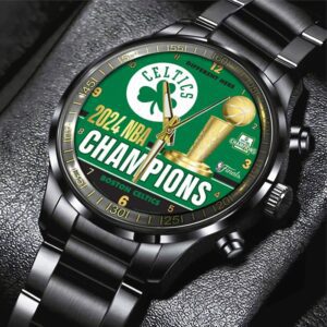 Boston Celtics Winner NBA 2024 Champion Final Black Stainless Steel Watch GBC1221