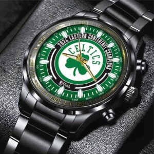 Boston Celtics Winner NBA 2024 Champion Final Black Stainless Steel Watch GBC1232