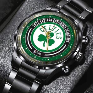 Boston Celtics Winner NBA 2024 Champion Final Black Stainless Steel Watch GBC1233