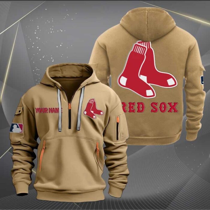Boston Red Sox MLB 2024 Personalized Trending Quarter Zip Hoodie