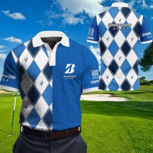 Bridgestone Seamless Argyle Pattern Personalized Golf Polo Shirt