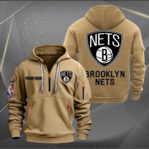 Brooklyn Nets NBA 2024 Personalized Trending Quarter Zip Hoodie
