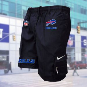 Buffalo Bills NFL Custom Name Multi-pocket Mens Cargo Shorts Outdoor Shorts WMS1067