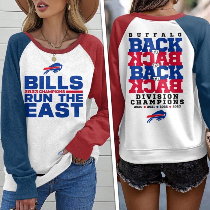 Buffalo Bills Round Neck Raglan Sleeve Sweatshirt GRS1032