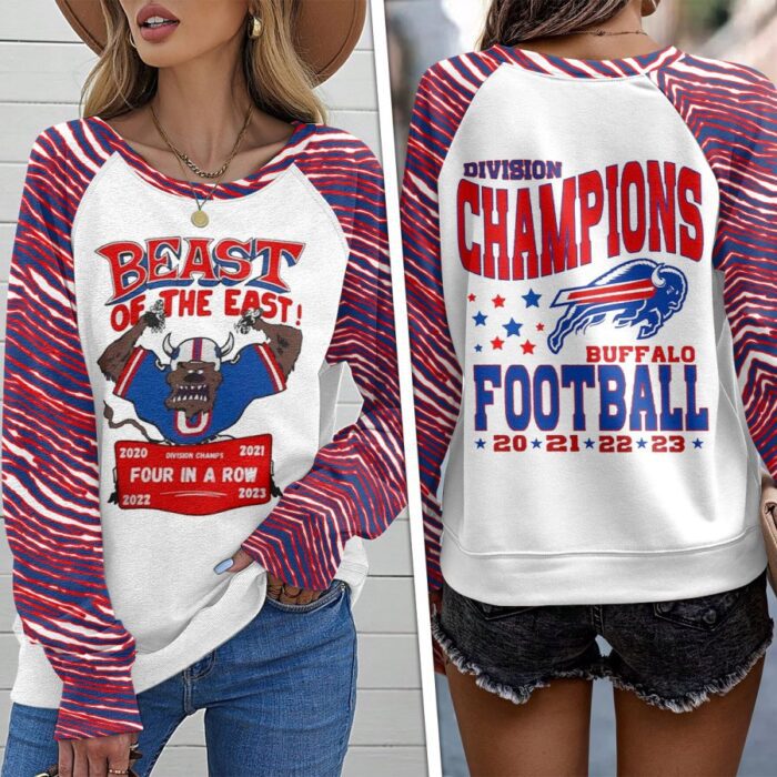 Buffalo Bills Round Neck Raglan Sleeve Sweatshirt GRS1033