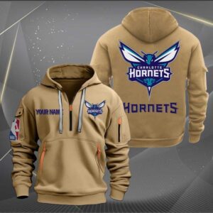 Charlotte Hornets NBA 2024 Personalized Trending Quarter Zip Hoodie