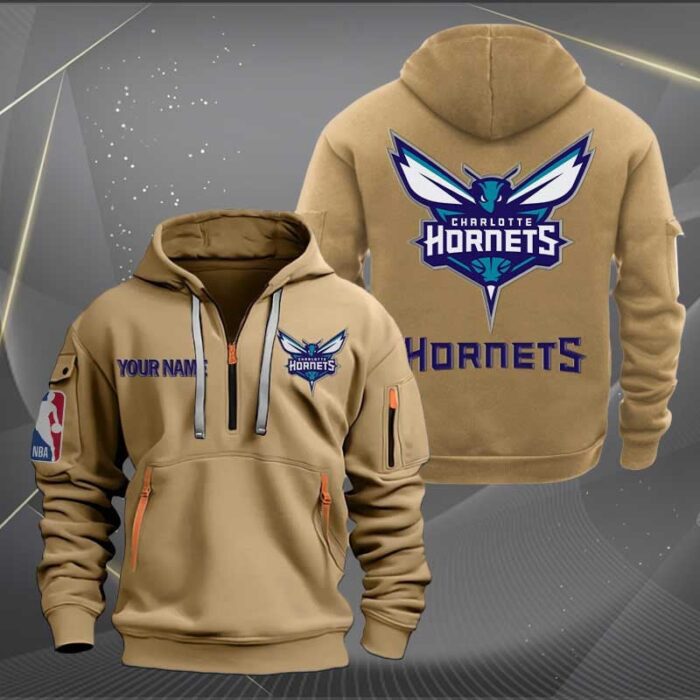 Charlotte Hornets NBA 2024 Personalized Trending Quarter Zip Hoodie