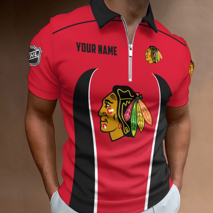 Chicago Blackhawks Zipper Polo Shirt