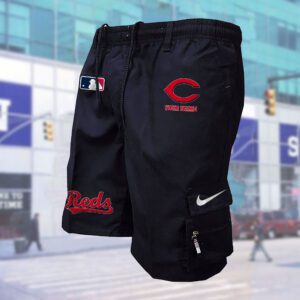 Cincinnati Reds MLB Custom Name Multi-pocket Mens Cargo Shorts Outdoor Shorts WMS1005