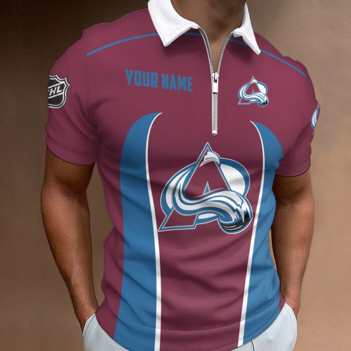 Colorado Avalanche Zipper Polo Shirt