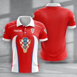 Croatia National Football Team Euro 2024 Zipper Polo Shirt