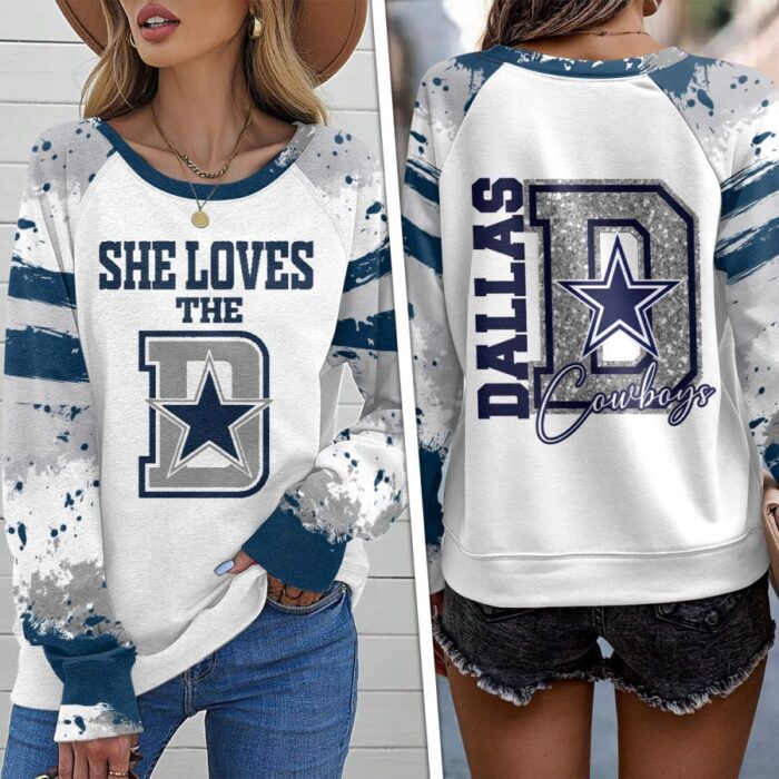 Dallas Cowboys Round Neck Raglan Sleeve Sweatshirt GRS1035