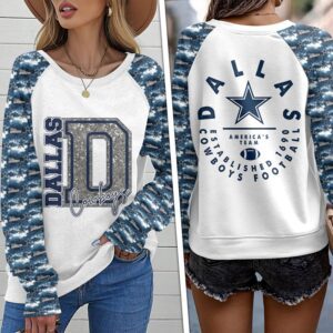 Dallas Cowboys Round Neck Raglan Sleeve Sweatshirt GRS1037