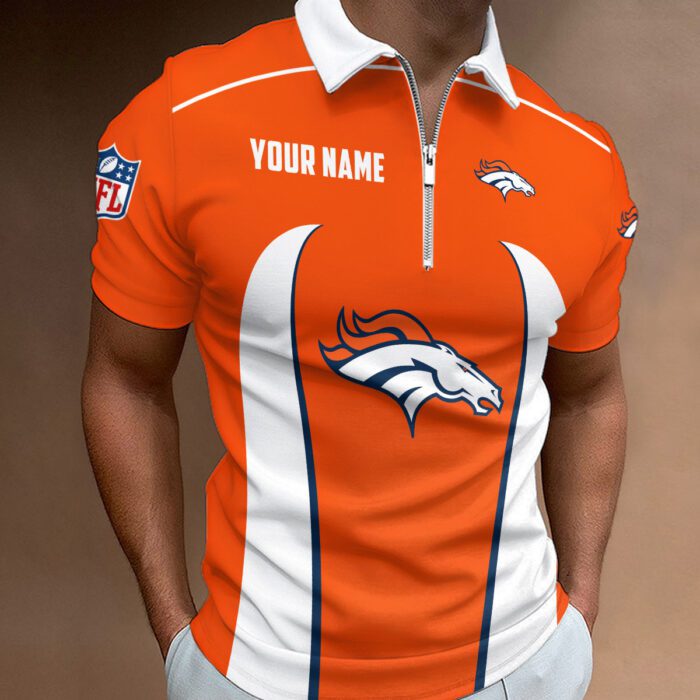 Denver Broncos Zipper Polo Shirt