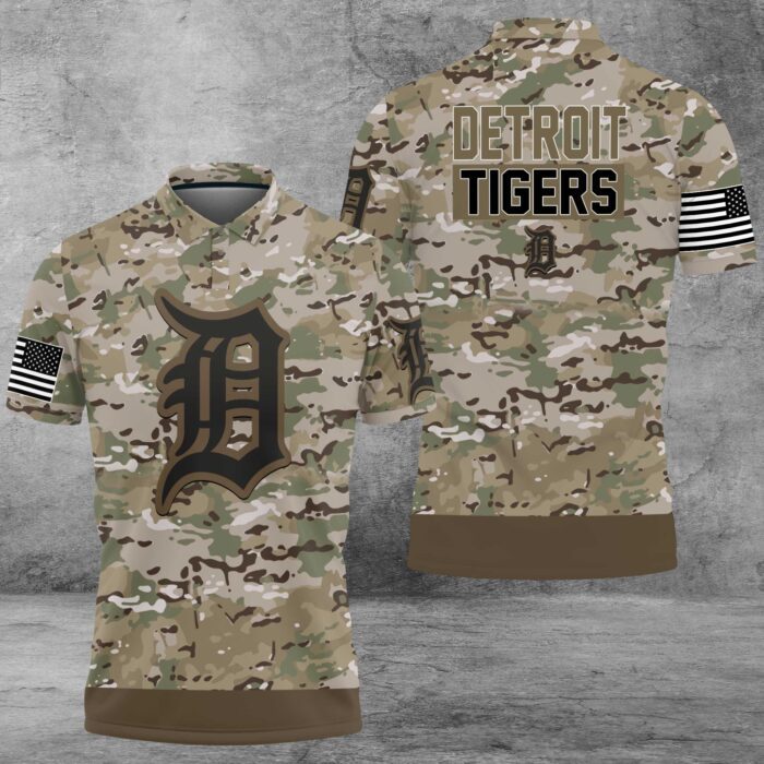 Detroit Tigers Camouflage Veteran Polo Shirt PLS2896