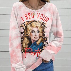 Dolly Parton Round Neck Raglan Sleeve Sweatshirt GRS1041