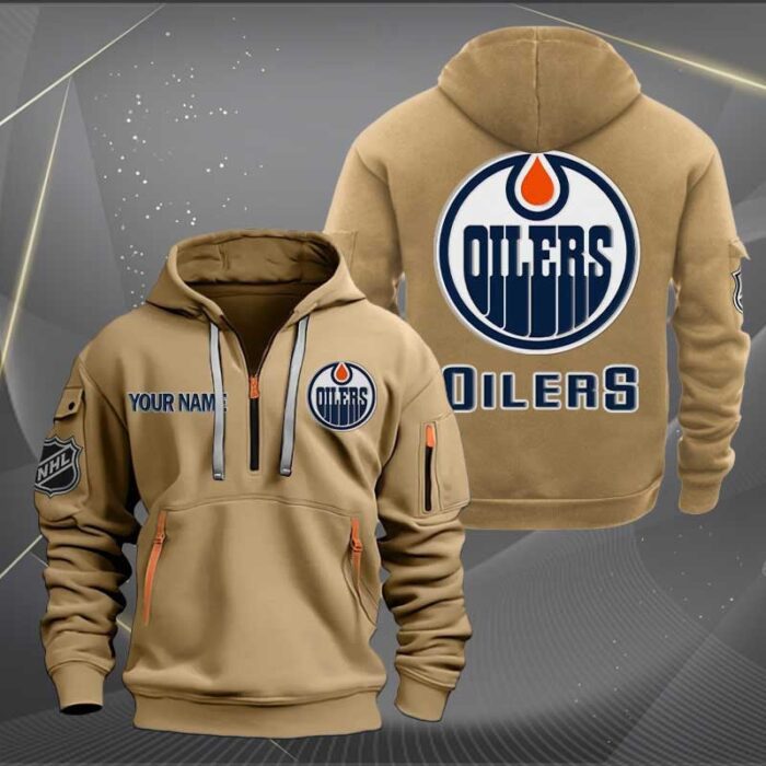 Edmonton Oilers NHL 2024 Personalized Trending Quarter Zip Hoodie