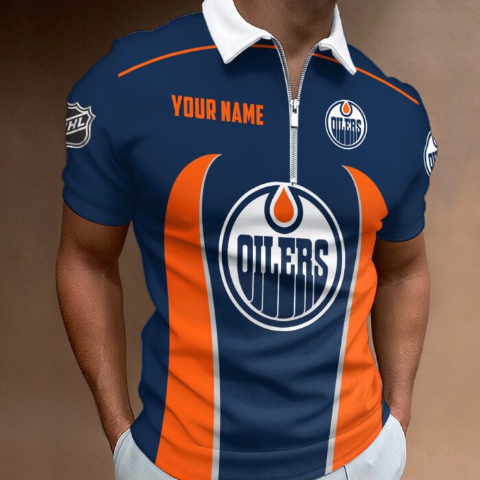 Edmonton Oilers Zipper Polo Shirt