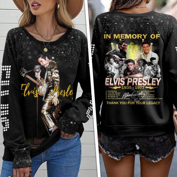 Elvis Presley Round Neck Raglan Sleeve Sweatshirt GRS1011