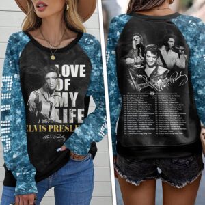 Elvis Presley Round Neck Raglan Sleeve Sweatshirt GRS1017