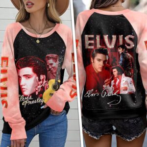 Elvis Presley Round Neck Raglan Sleeve Sweatshirt GRS1025