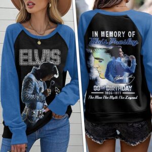 Elvis Presley Round Neck Raglan Sleeve Sweatshirt GRS1047