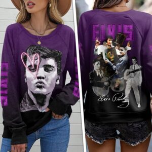 Elvis Presley Round Neck Raglan Sleeve Sweatshirt GRS1054