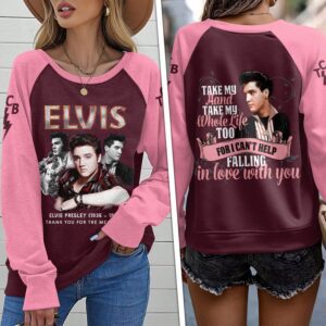 Elvis Presley Round Neck Raglan Sleeve Sweatshirt GRS1085