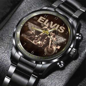 Elvis Presley x Harley Davidson Black Stainless Steel Watch GSW1377