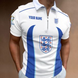England National Football Team Euro 2024 Zipper Polo Shirt