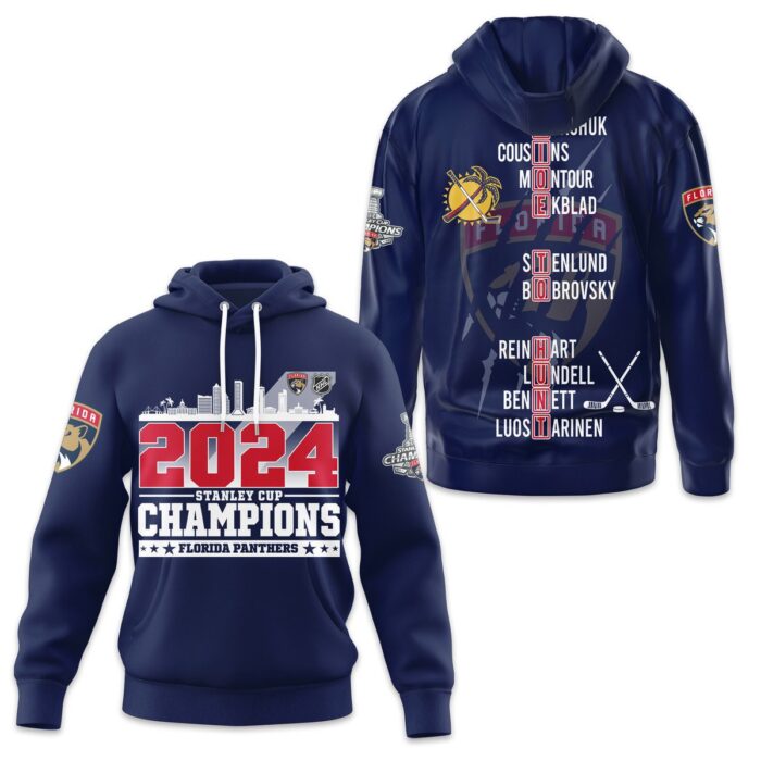 Florida Panthers 2024 Stanley Cup Champions Unisex Hoodie WSC1090