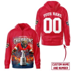 Florida Panthers 2024 Stanley Cup Champions Unisex Zip Hoodie WSC1091