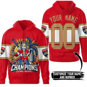 Florida Panthers 2024 Stanley Cup Champions Unisex Zip Hoodie WSC1092