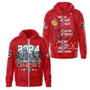 Florida Panthers 2024 Stanley Cup Champions Unisex Zip Hoodie WSC1093