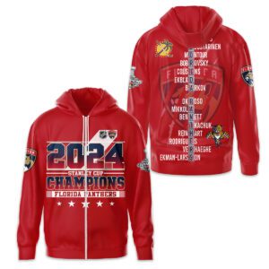 Florida Panthers 2024 Stanley Cup Champions Unisex Zip Hoodie WSC1097