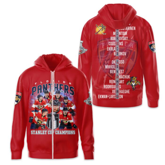 Florida Panthers 2024 Stanley Cup Champions Unisex Zip Hoodie WSC1098