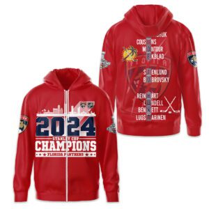 Florida Panthers 2024 Stanley Cup Champions Unisex Zip Hoodie WSC1100