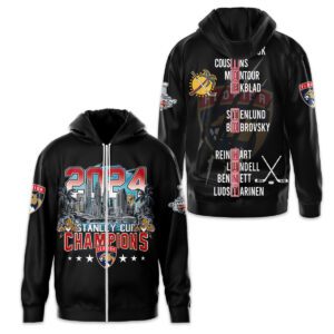 Florida Panthers 2024 Stanley Cup Champions Unisex Zip Hoodie WSC1103