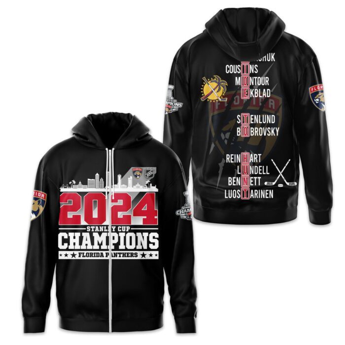 Florida Panthers 2024 Stanley Cup Champions Unisex Zip Hoodie WSC1110