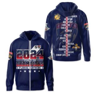 Florida Panthers 2024 Stanley Cup Champions Unisex Zip Hoodie WSC1117