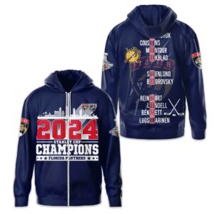 Florida Panthers 2024 Stanley Cup Champions Unisex Zip Hoodie WSC1120