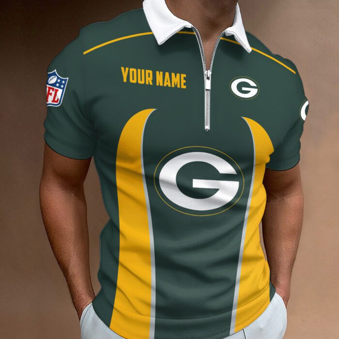 Green Bay Packers Zipper Polo Shirt