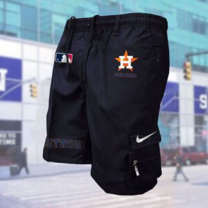 Houston Astros MLB Custom Name Multi-pocket Mens Cargo Shorts Outdoor Shorts WMS1013