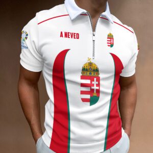 Hungary National Football Team Euro 2024 Zipper Polo Shirt