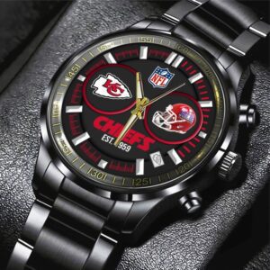 Kansas City Chiefs Black Stainless Steel Watch GSW1476