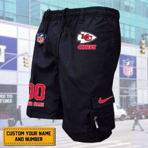 Kansas City Chiefs NFL Personalized Multi pocket Mens Cargo Shorts Outdoor Shorts WMS2114