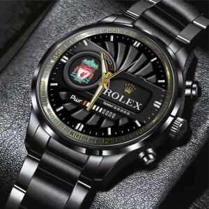Liverpool x Rolex Black Stainless Steel Watch GSW1367